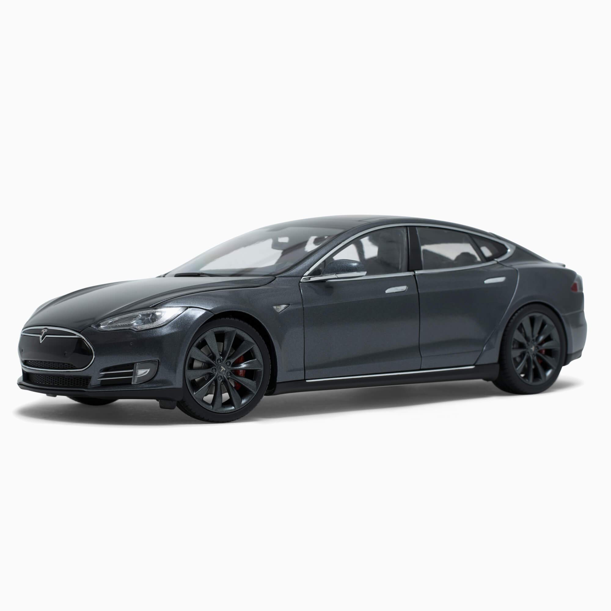 Tesla Motors 118 Scale Diecast P85 Model S Midnight Silver Metalic Car