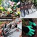 Evealyn Garden Tools Set with Garden Gloves,Soft Rubberized Non-Slip Handle Stainless Steel Gardening Work Transplanter Weeding Scarifying Pruning Digging Outdoor Equipment Kits 6 Piece (Black)thumb 1