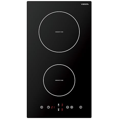 Viesta IKF2Z hochwertiges 2-Zonen Induktionskochfeld 3500W mit 9 Kochstufen, Überhitzungsschutz Timer und Sensor-Touch-Displa