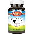 Carlson - Empty Vegetarian #1 Medium-Small Capsules, Easy to Separate & Fill, with Screw Cap Bottle, 200 Capsules