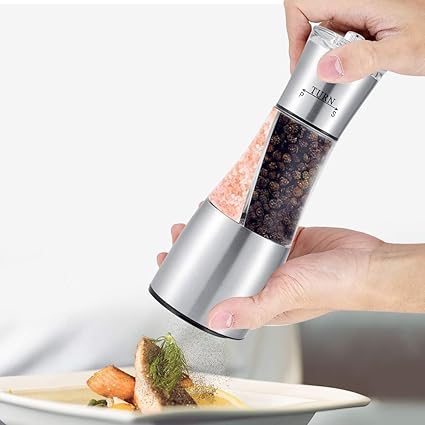 Buy Lwvax Salt And Pepper Crusher Salt And Pepper Shakers With Adjustable Coarseness By Ceramic Rotor Stainless Steel Pepper Mill Shaker And Salt Crushers Mills 1 Pcs Set Online At