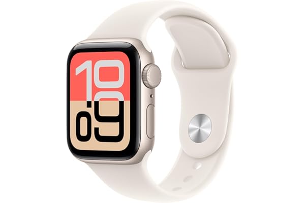Apple Watch SE 3 [GPS 40mm] Smartwatch with Starlight Aluminum Case with Starlight Sport Band - S/M. Fitness and Sleep Tracke