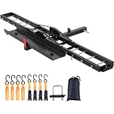 VEVOR Motorcycle Carrier, 600 LBS Steel Motorcycle Carrier Hitch Mount with 47" Longer Ramp, Scooter Dirt Bike Trailer Hauler with Ratchet Straps and Stabilizer, for Car, Truck with 2" Hitch Receiver
