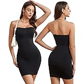 BampooPanPa Women's Strapless Full Body Slip for Under Dresses Seamless Tummy Control Body Shapewear