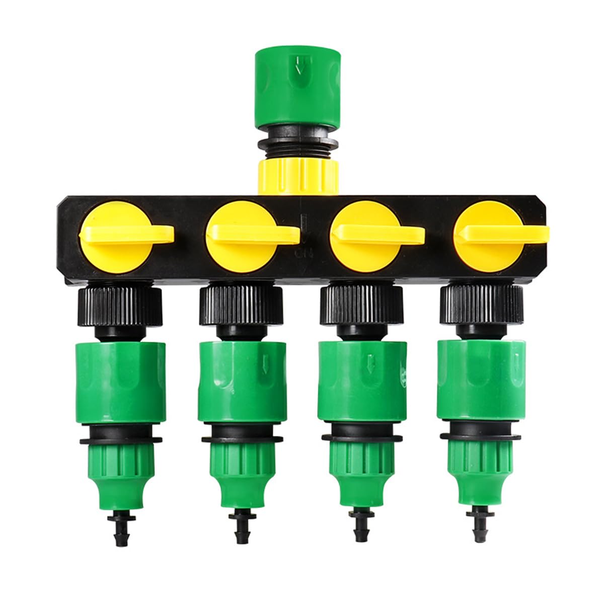 ZONADAH Faucet Splitter 4 Way Water Diverter Irrigation Equipment Garden Hose Splitter with Individual Valves for Plant Watering Car Washing