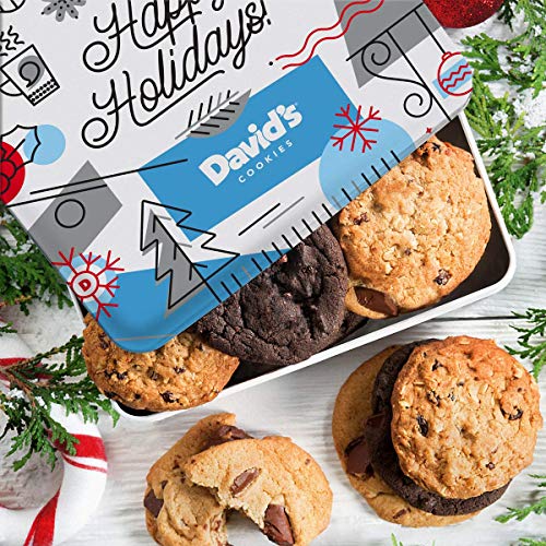 David's Cookies - Assorted Fresh-Baked Winter Wonderland Christmas Gift Tin - 2 Lb