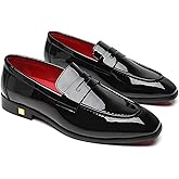 Erphpre Paul Mens Loafers Patent Leather American Dress Wedding Party Shoes