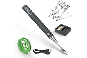 Antidious Cordless Soldering Iron Tool Kit, Portable Adjustable Temperature Electronic Welding Tool Pen with 3 Interchangeable Tips for Home Appliance Repair