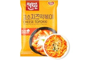 DONGWON DONG WON Topokki with Cheese and Spicy Sauce, Korean Rice Cake Stick, Korean Street Food, 8.46 OZ (240 G) - 1 Pack