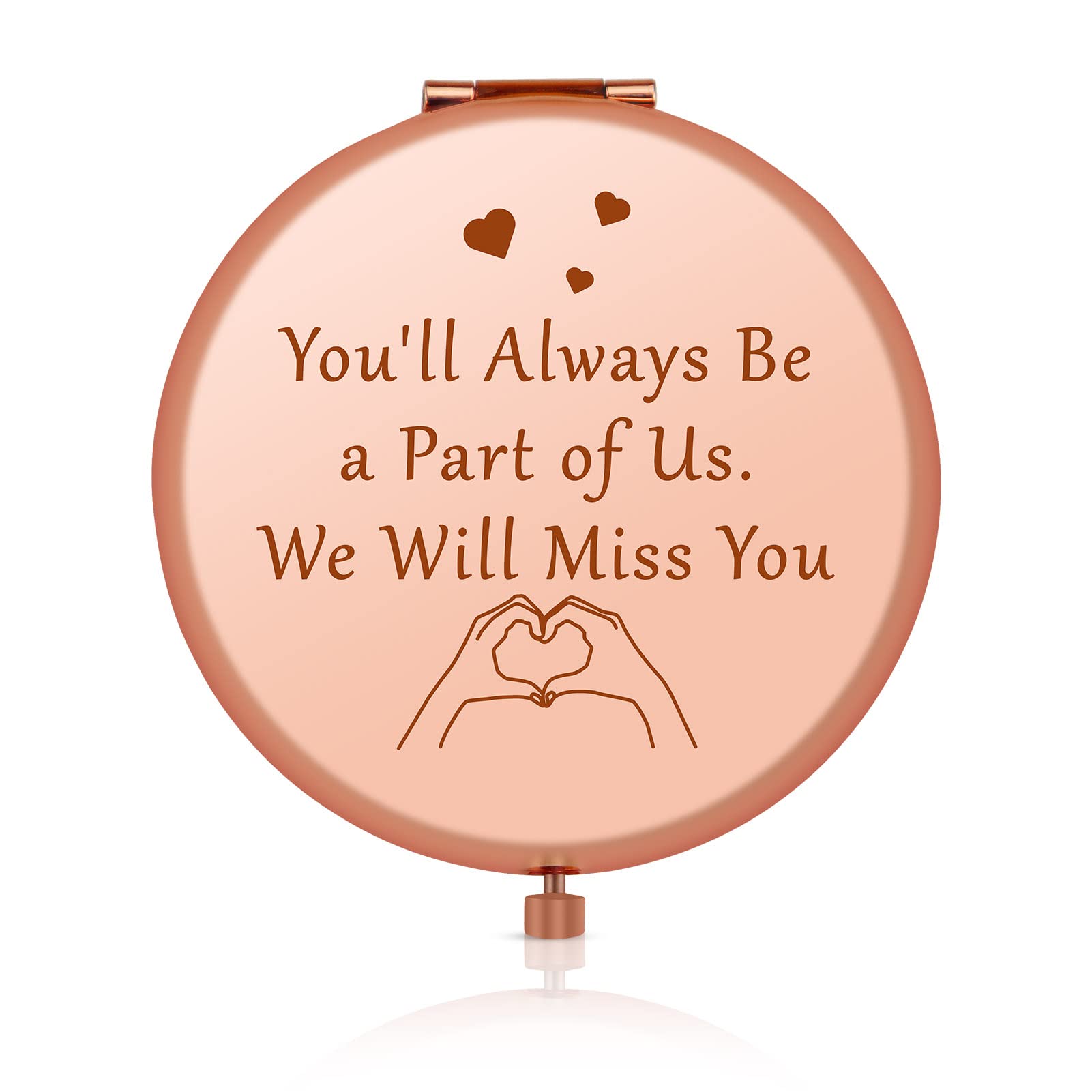Coworker Leaving Gift Going Away Gifts for Employees Boss Friends Rose Gold Compact Mirror Goodbye Colleague Gifts Farewell Gifts for Mentor Manager Retirement Gifts for Teachers Birthday Gifts