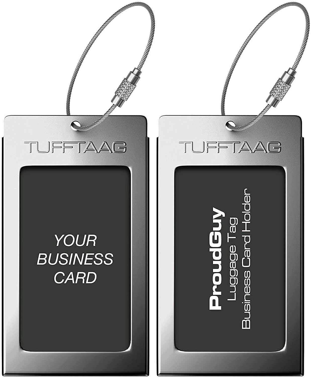 Luggage Tags Business Card Holder TUFFTAAG Travel ID Bag Tag in Many Color Options: Clothing