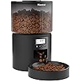 Miaosical Automatic Cat Feeder,3.6L Flexible Schedule Timer,6 Meals/Day,1-12 Portions/Meal,Dual Power Auto Feeder Dry Food Dispenser with Voice Record,for Cats & Small Dogs (Black, Basic Bowl)