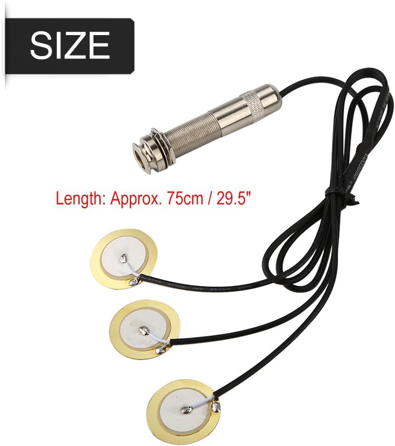 Tbest Strings replacement for Acoustic Instrument,Guitar Pickup 300-1 Prewired Pickup Piezo Amplifier Transducer Self Adhesive replacement for Guitar Parts - Image 4