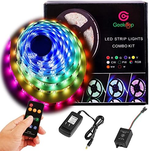 DreamColor Music LED Strip Lights with Chasing Effect,Sync to Music Waterproof Rope Light, Support Series Connection, 16.4ft 5050 RGB Flexible LED Strip Lighting for storefront, ambient light, events