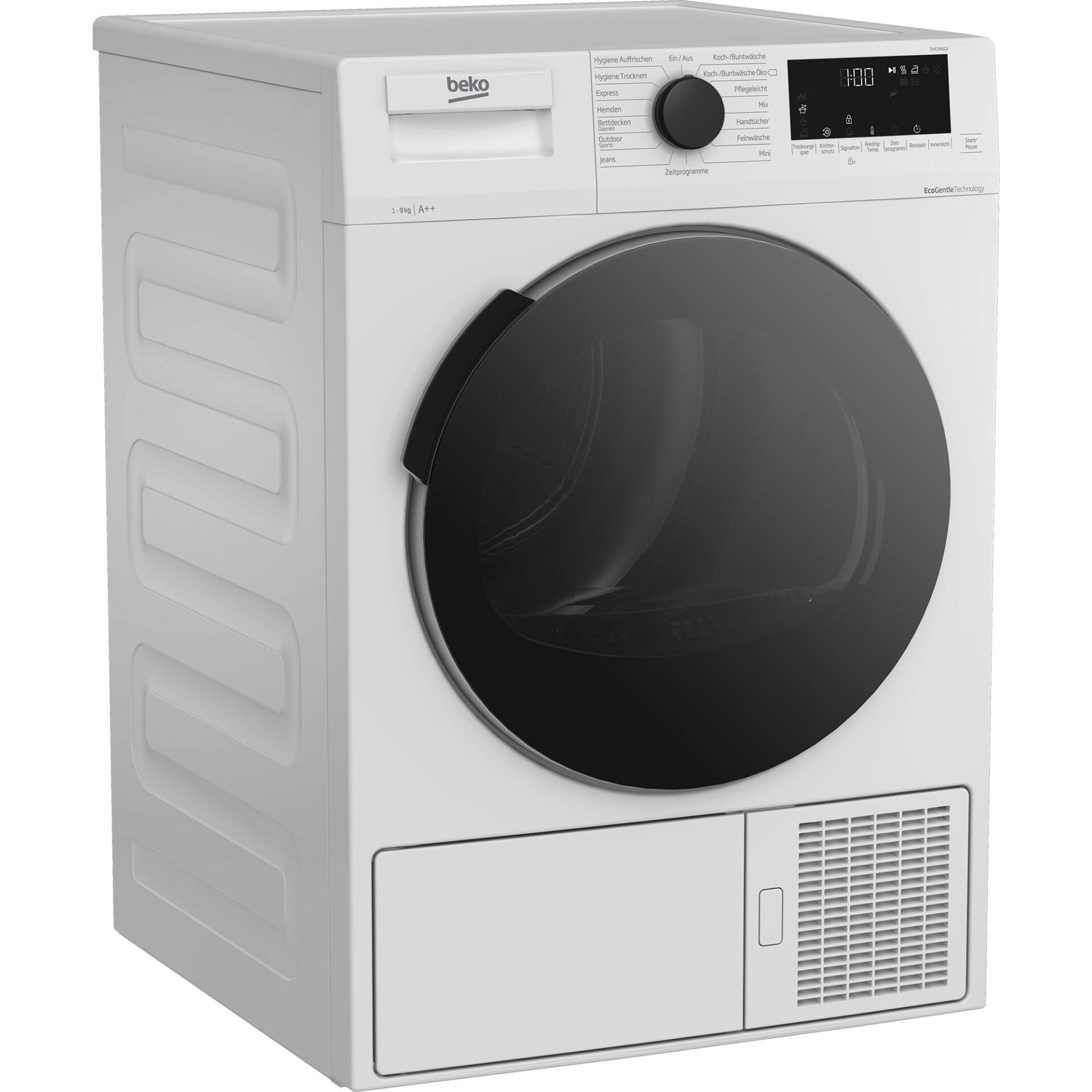 Beko DHC946GX b300 Wärmepumpentrockner, Wäschetrockner, 9 kg, Frontlader, AquaWave Schontrommel, Hygiene Trocknen & Hygiene Auffrischen, 15 Programme, Weiß 2