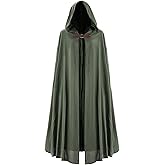 Forwe Renaissance Hooded Cloak for Women Men Medieval Cape for Halloween Costume Cosplay