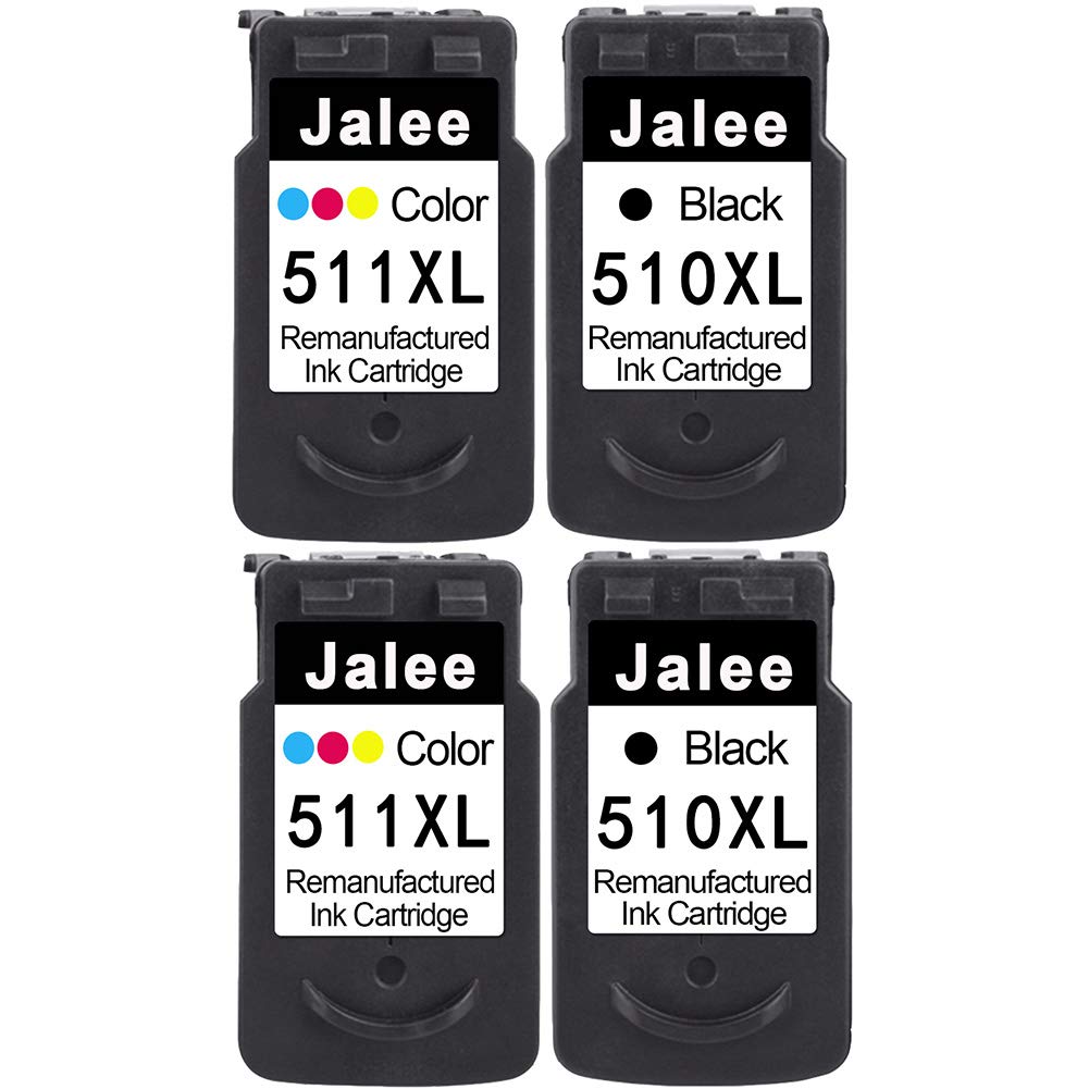 Jalee 4 Remanufactured Ink Cartridges Replacement for 510 511 XL Compatible for PIXMA MX360 MX410 MX420 MP230 MP240 MP250 MP260 MP270 MP280 MP480 MP252 MP272 MP282 MP492 iP2700 iP2702