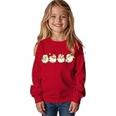 MULOIUDZ Kid Girls Christmas Sweatshirt Retro Santa Claus Graphic Shirts Xmas Crewneck Pullover Holiday Tops Clothes 7-12Y