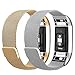 For Fitbit Charge 2 Bands, Charge 2 Milanese Loop Stainless Steel Metal Bracelet with Unique Magnet Clasp Replacement Bands for Fitbit Charge 2 Black Silver Small