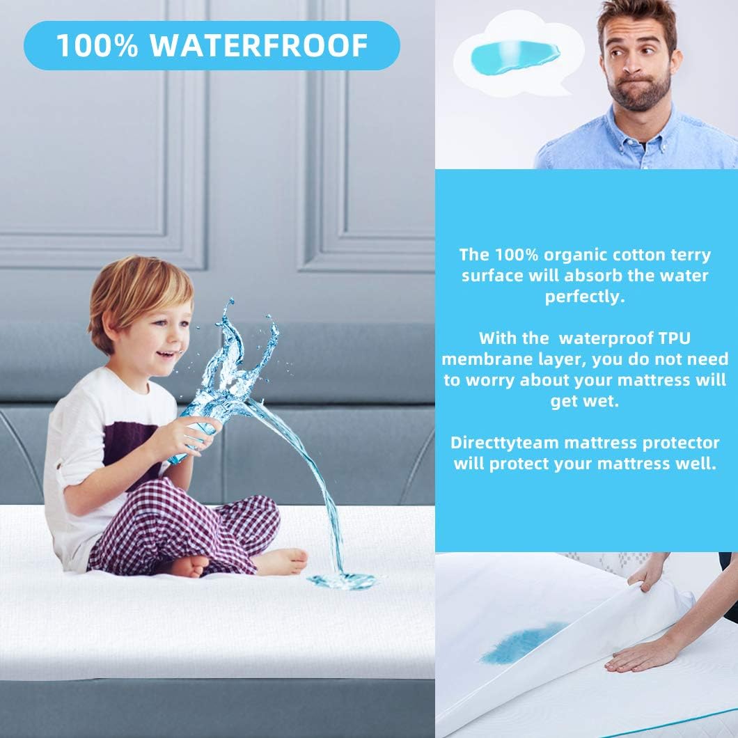King Size Mattress Protector, Waterproof Mattress Cover with 1 Small Protector Pad - Low Profile 9 to 18-Inch Depth: Home & Kitchen