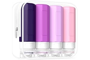 Redfly Travel Bottles for Toiletries, 3oz Tsa Approved Travel Size Containers, BPA Free Leak Proof Travel Containers for Toiletries, Refillable Travel Accessories for Shampoo Conditioner Purple