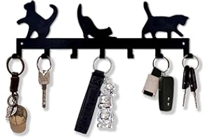 Sanshaoye Key Holder for Wall Decorative, Metal Key Holder, Key Organizer for Wall Mount, Hanging Key Rack with 7 Hooks, Key Hooks for Hallway Entryway Office Kitchen Farmhouse