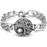 PESOENTH Mens Silver Viking Bracelet for Men,Stainless Steel Chain Bracelets For Men Men's Viking Jewelry Gifts for Men Him Boyfriend Husband Valentines Day Birthday