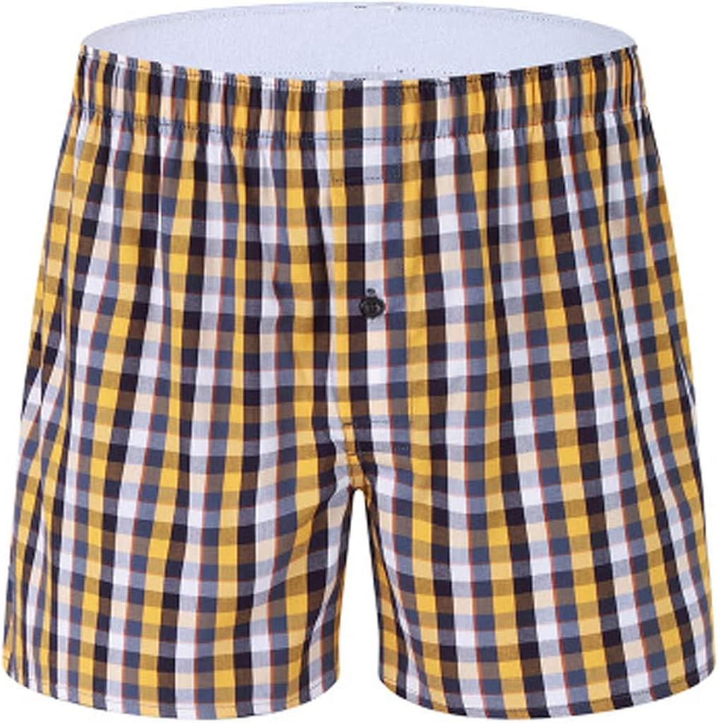 iHHAPY Men's Boxer Shorts Plaid Pajama Pants Comfort Cotton Pants Sleeping Shorts 2020 Spring Summer Loungewear M-3XL