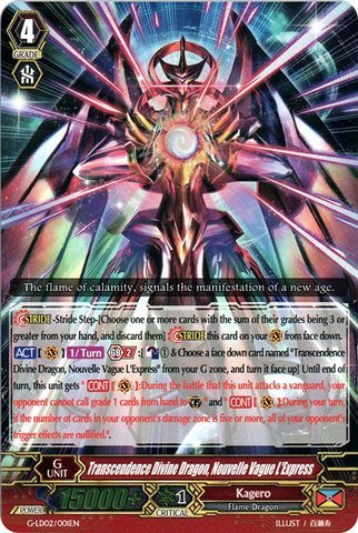 Cardfight!! Vanguard TCG - Transcendence Divine Dragon, Nouvelle Vague LExpress (G-LD02/001EN) - G Legend Deck 2: The Overlord blaze 
