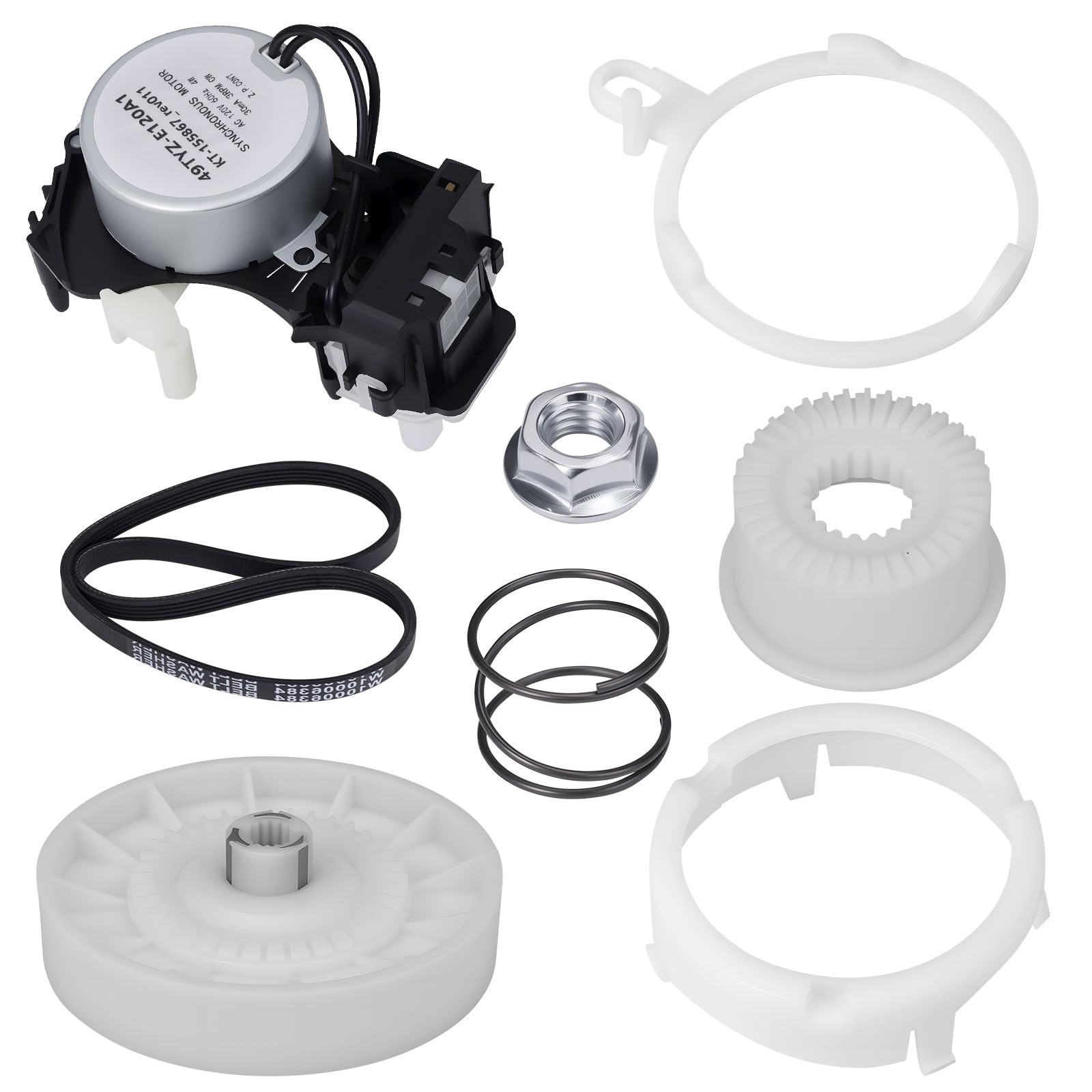 Photo 1 of W10913953 49tyz-e120a1 Washer Shift Actuator with W10721967 Washer Pulley Clutch Kit and W10006384 Drive Belt, Compatible with Whirlpool, Kenmore, Maytag Washing Machines