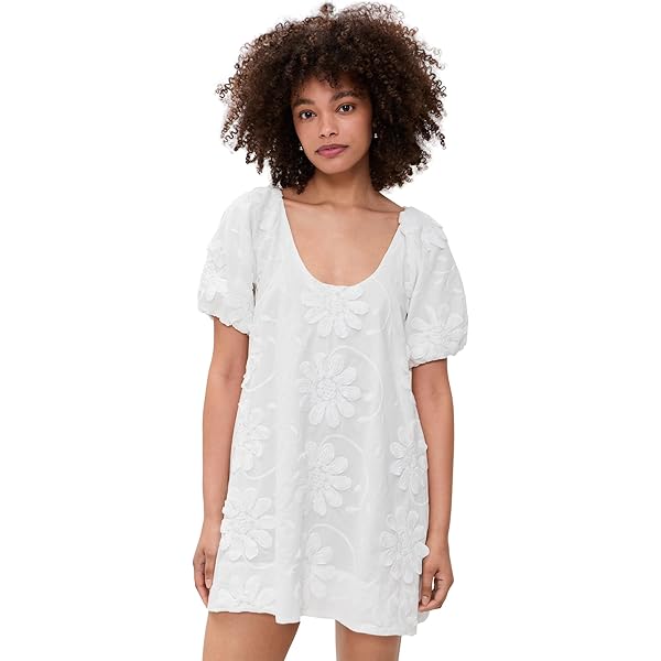 Free People Women's Willow Embroidered Mini Dress, Ivory, L at Amazon  Women's Clothing store