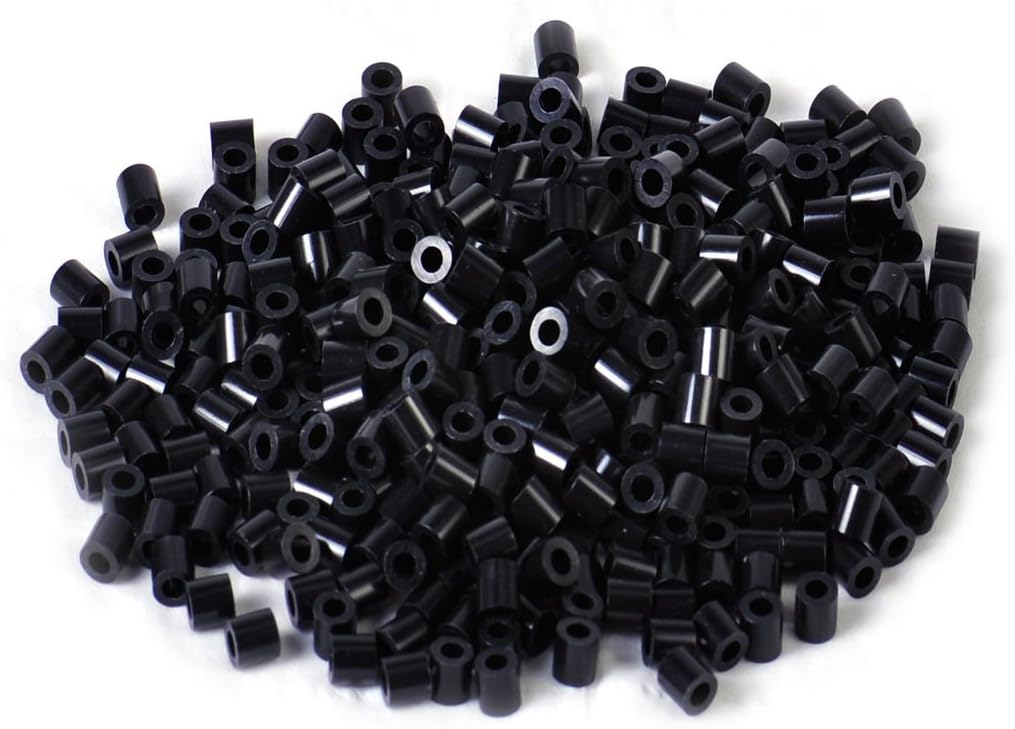 Black Hot 1000pcs Perler Fun Fusion Hama Fuse Beads Refills Solid Color Kid Kit Craft