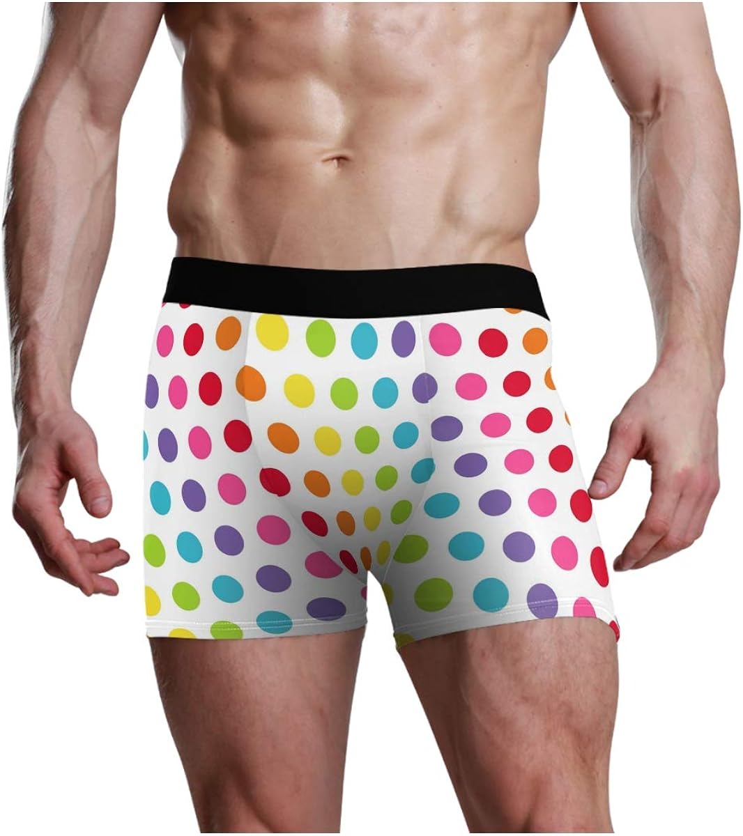 CaTaKu Rainbow Polka Dot Men's Boxer Briefs Underwear SXL Multi XL