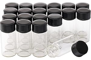 Newzoll Clear Liquid Sampling Sample Vials Glass Bottles Vials Screwcap Capacity 5ml (1/6 Oz) Pack of 20