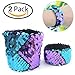 Mermaid Bracelet for Birthday Party Favors Christmas Gifts, Two-color Decorative Reversible Charm Sequins Slap Wristband Bracelet for Kids,Girls,Boys,Women (Purple-Blue, A(2 Pack))