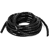 Flexible Spiral Tube Wrap Cable Wire Organizer 12mm Dia 6.5m Black