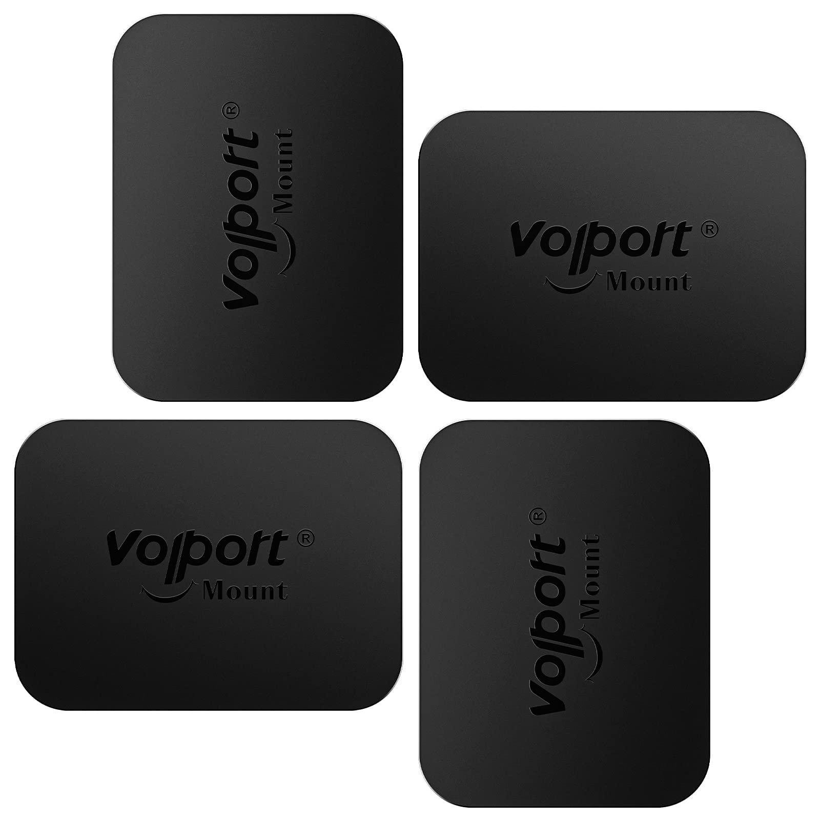 volport Rectangle Metal Plate for Phone Magnet, Magicplate Replacement Disc with Adhesive Backing Sticker for Magnetic Car Mount Holder Cradle Stand (Dashboard/Vent/CD Slot/Windshield)-Black