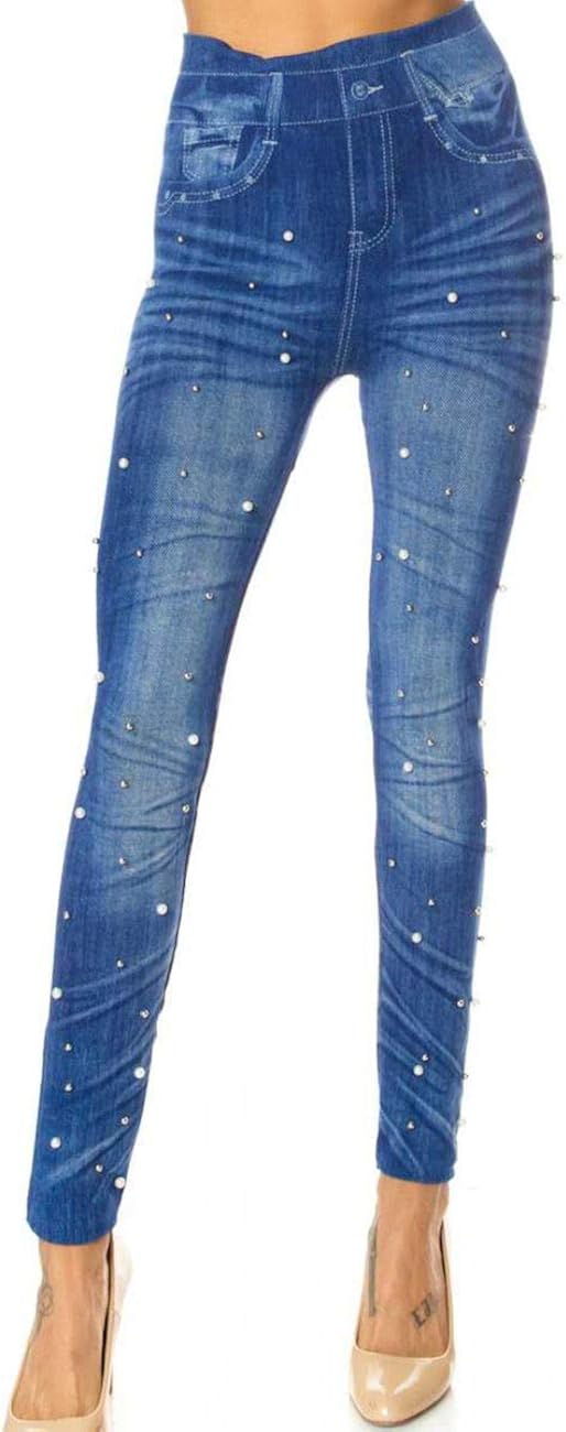 pearl embroidered jeans