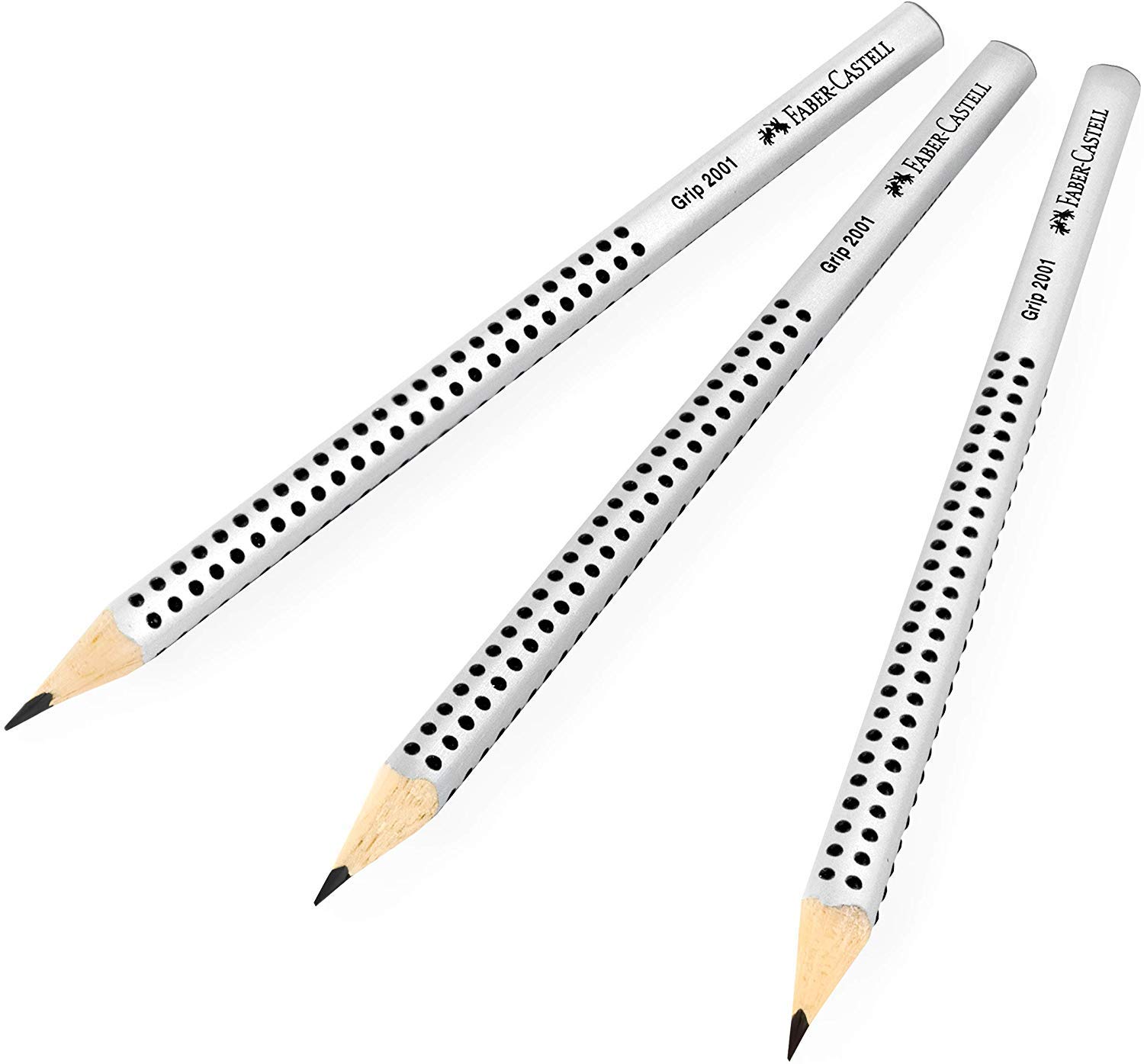 Faber-Castell Grip 2001 Triangular Graphite Pencils - H - Pack of 3