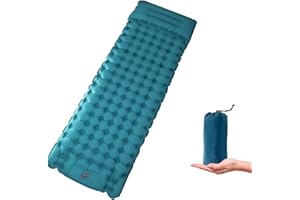 Afurkuot Blue Self Inflating Sleeping Pad for Camping, Single Sleeping Mattress Built-in Foot Pump, Inflatable Air Mattress w