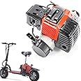 DOONARCES 49CC 2-Stroke Pull Start Engine Motor Complete Single Cylinder Engine Kit for Pocket Mini Bike Gas Scooter ATV Dirt Pit Bike Aluminum, Red+Black