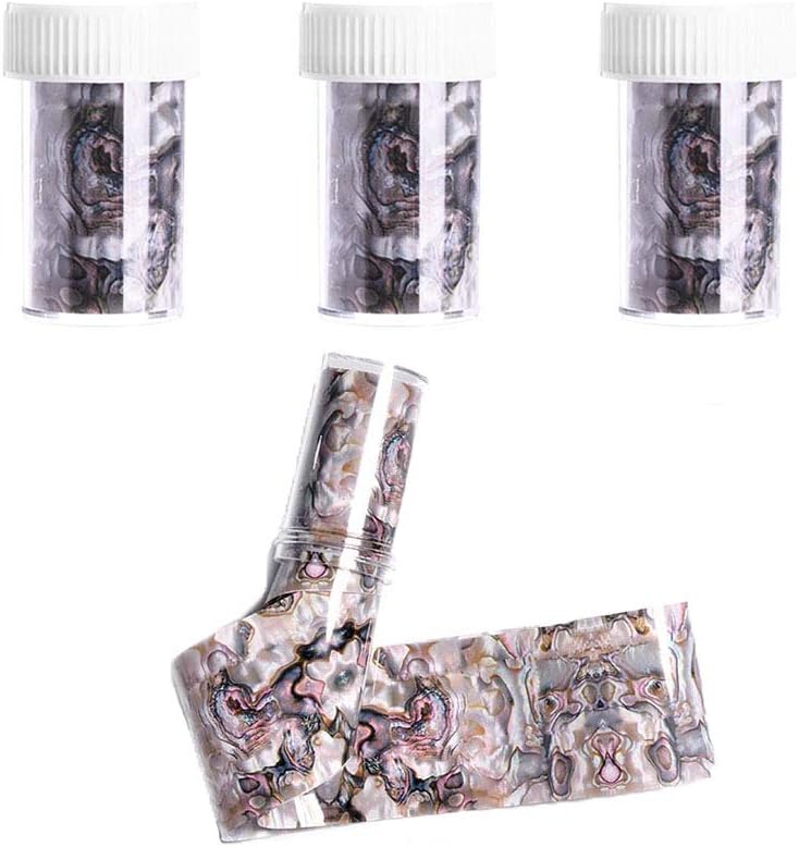 Comidox 3 Sheets(in Bottle)Marble Shell Starry Sky Design Nail Art Sticker DIY Foils Transfer Decals Manicure Decoration