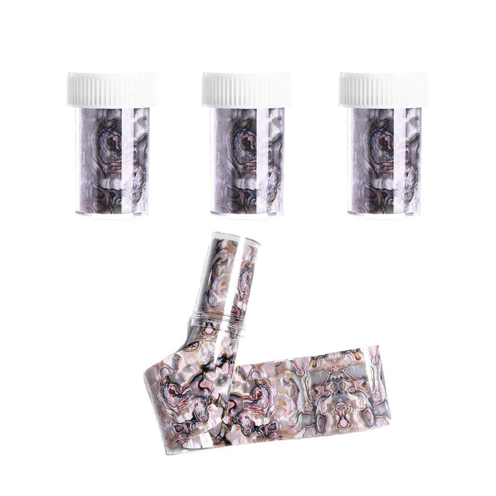 Comidox 3 Sheets(in Bottle)Marble Shell Starry Sky Design Nail Art Sticker DIY Foils Transfer Decals Manicure Decoration