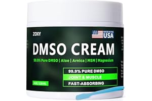 ZOXY DMSO Cream, 99.9% Pure, with Magnesium, MSM, Frankincense, Aloe Vera, Turmeric, Herbal, and Arnica, Quickly Absorbed, Low Odor, Non-Greasy,4 oz