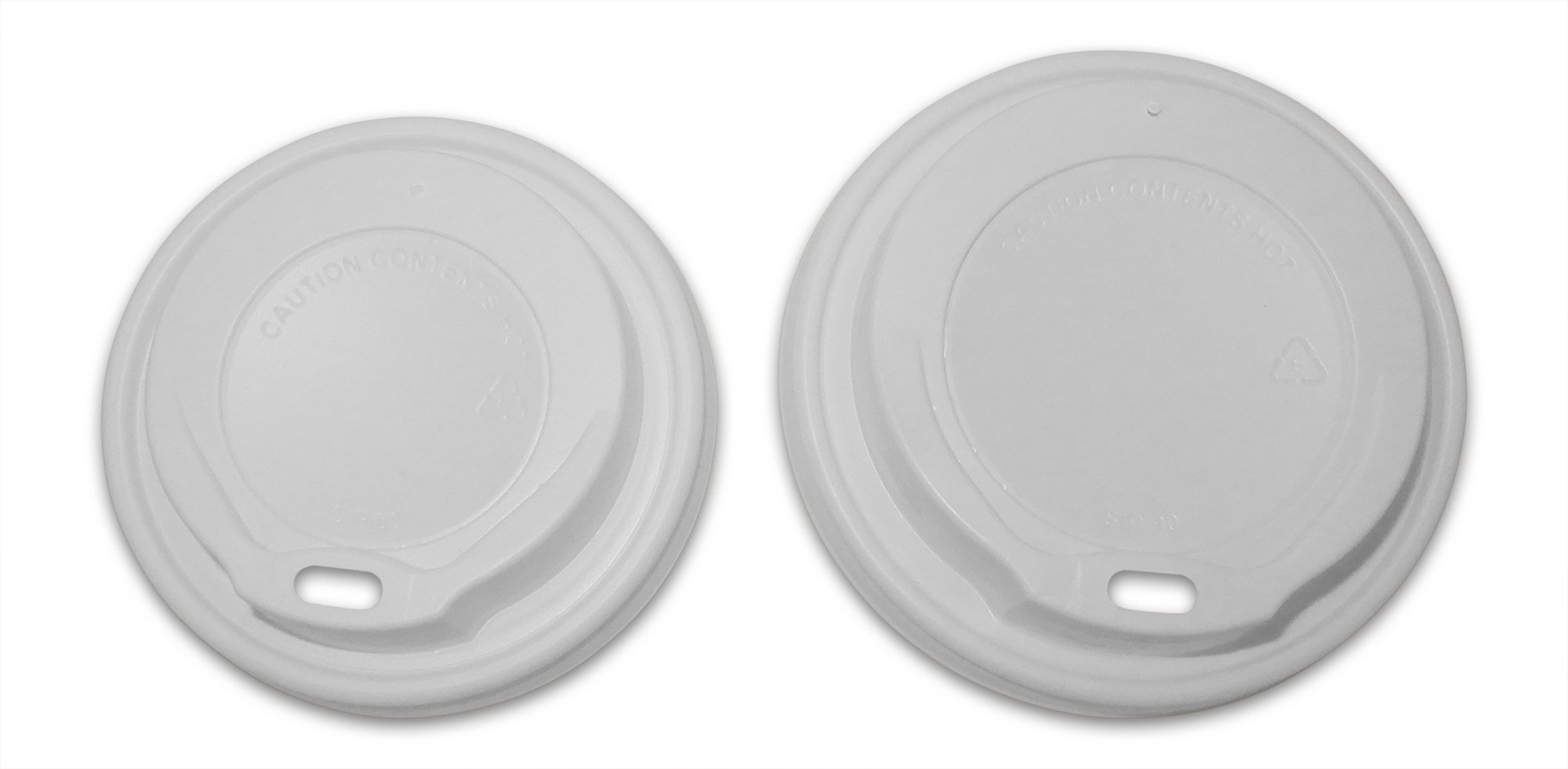 Disposable White Sip Lids - Fits 8oz, 12oz-16oz Cups - Pack of 100