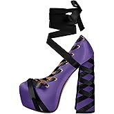 onlymakerheels Platform Heels Chunky Bow Ribbon Pumps