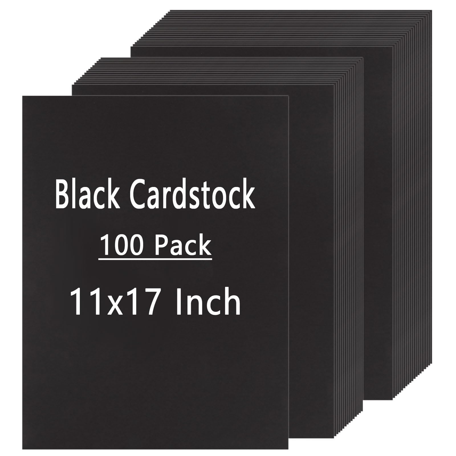 Photo 1 of QTLCOHD 100 Sheets Black Cardstock 11 x 17 Inches Black Construction Paper Bulk Heavy Cover Card Stock for DIY Crafts Cards Making