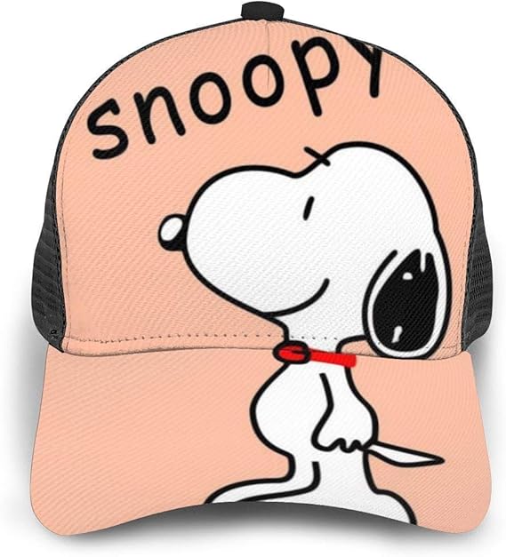 Snoopy Baseball Cap with Mesh Unisex Adjustable Hip Hop Hat Cotton