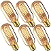 INNOCCY Edison Light Bulb, 40W E26 E27 Vintage Bulb Dimmable T45 Antique Tubular Light Bulb, 2300K, Pack of 6