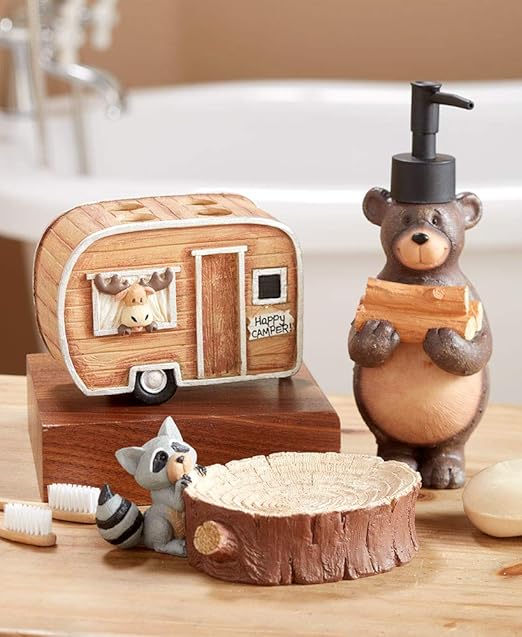 Amazon Com The Lakeside Collection Woodland Animal 3 Pc Bathroom